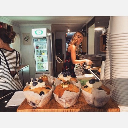 Muffins await, Diggies Cycle Cafe - Wollongong