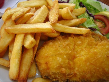 Delicious fish and chips, Gingernut Cafe - Gold Coast