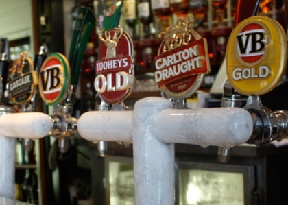 Plenty of beers on tap, Bennett Hotel - Newcastle 