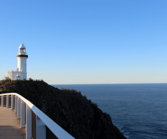 Lighthouse at ocean in byron bay