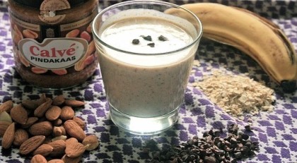 Nutty smoothie - stock image