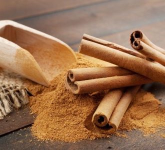 Cinnamon sticks and powder for coffee