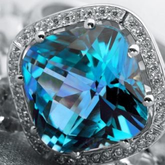 Large blue jeweled ring