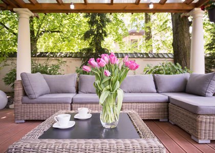 Beautiful and cosy outdoor seating area