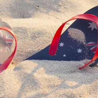 Australia Day Thongs in Sand