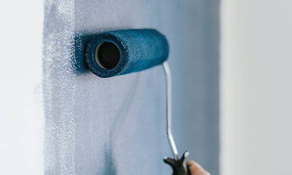 Blue paint on a wall