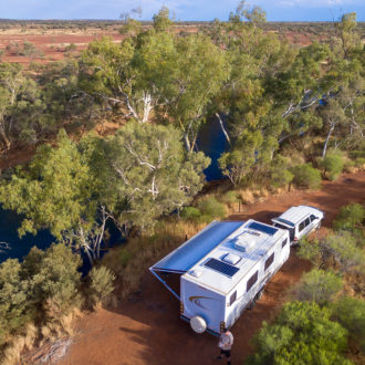 Caravan in the outback