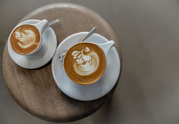 Small piccolo coffee with latte