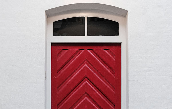 Red painted door