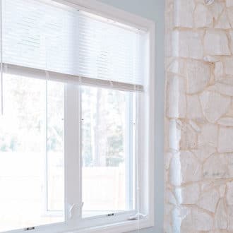 Glass window and blinds in a home