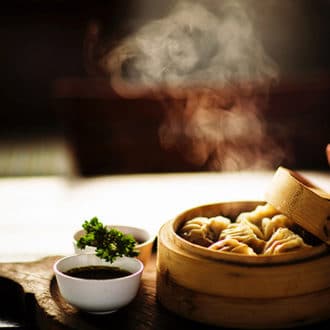 A steaming dish of dumplings are a Chinese takeaway favourite