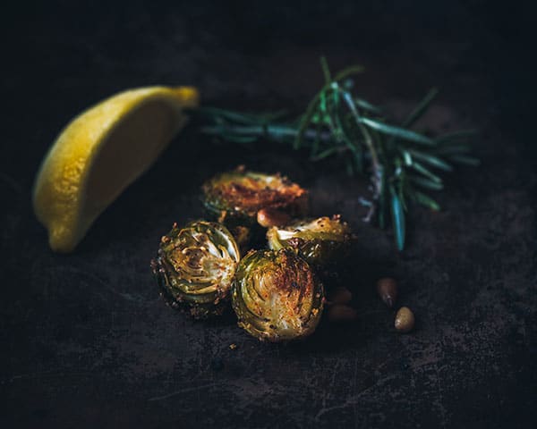 roasted brussel sprouts with lemon and herbs