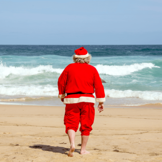 Santa at the beach Australian Christmas