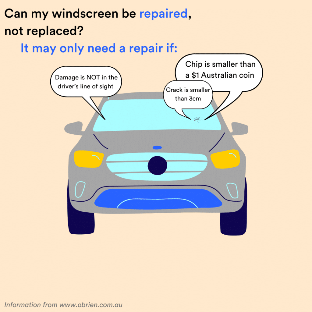 Car windscreen repair infographic.