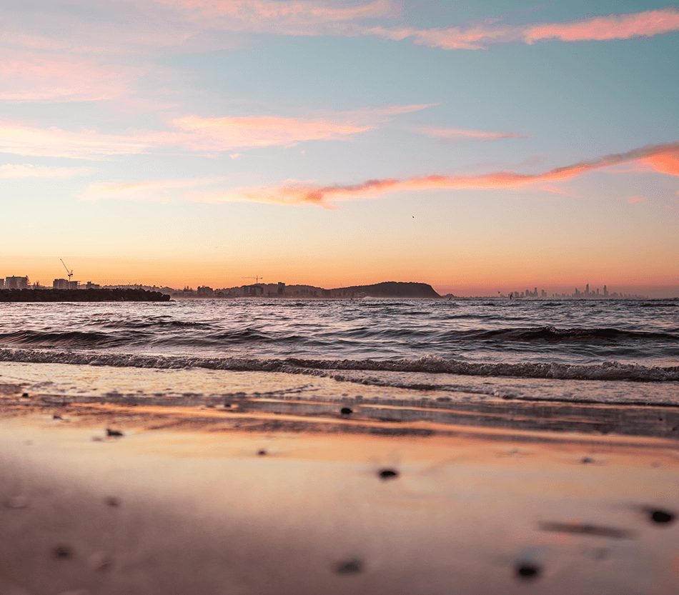 Sunset over Currumbin Beach - Secret Fishing Spot