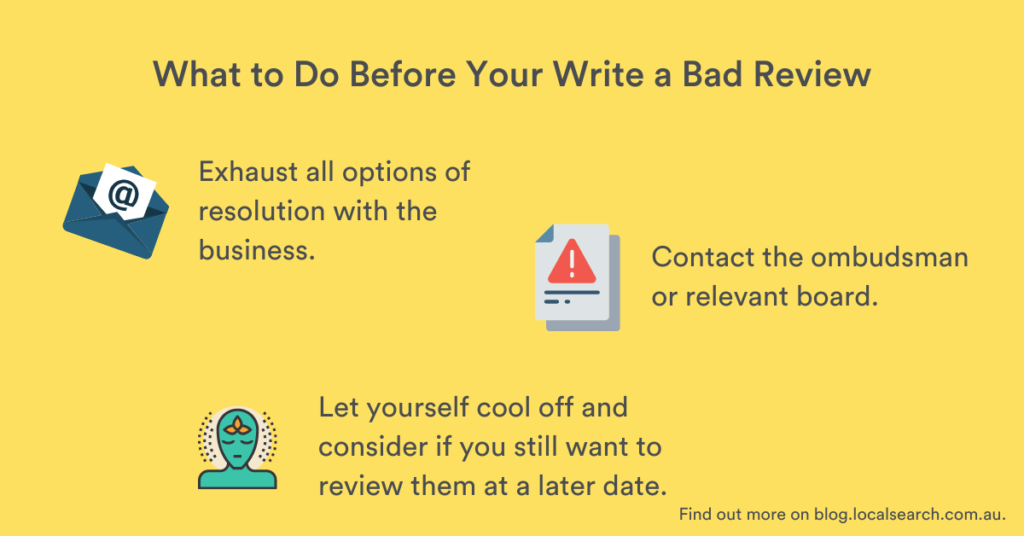 What to Do Before Writing a Bad Review