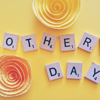 Mother's Day on yellow background